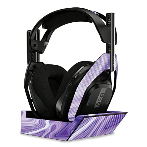 Image of MightySkins Carbon Fiber Skin Compatible with Astro A50 Wireless Headphones + Base Station (Gen 4) - Lavendar Acrylic | Protective, Durable Textured Carbon Fiber Finish | Easy to Apply