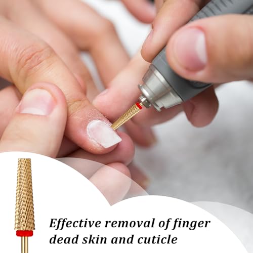 Brocas de unhas 5 em 1, brocas de carboneto de tungstênio de 3/81 cm com rotação bidirecional, broca