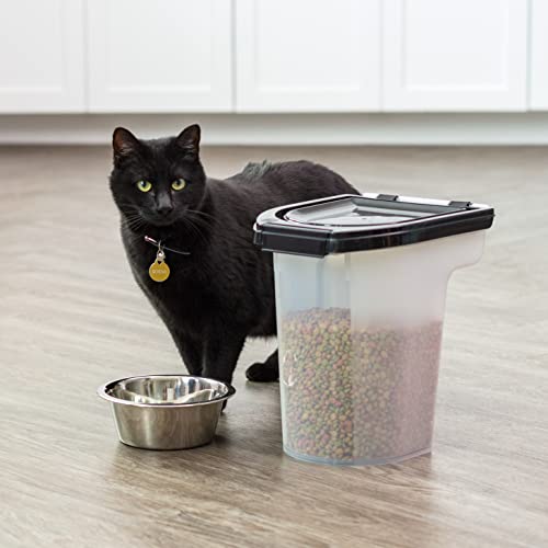 Iris Usa 6 Lbs / 8 Qt Weatherpro Airtight Pet Food Storage Container / Treat Box For Dog Cat And Bird Food, Keep Pests Out, Translucent Body, Easy Clean Up, Bpa Free, Clear/Black #TOP6