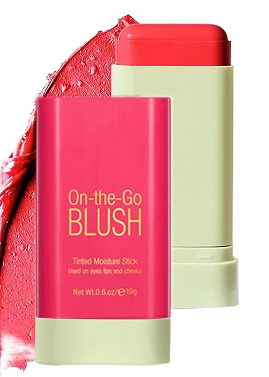 Flair Fusion Beauty Cream Blush Stick, 2-in-1 Cheek and Lip Tint, Waterproof, Hydrating, Matte Finish, Wine Red