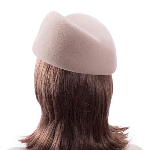 Lawliet Womens 100% Wool Hostess Pillbox Hat Millinery Fascinator Base A137 (Camel) #TOP6