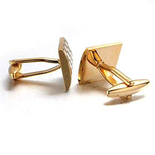 Juego de Mancuernillas Cuadradas Doradas para Hombre miniatura 3