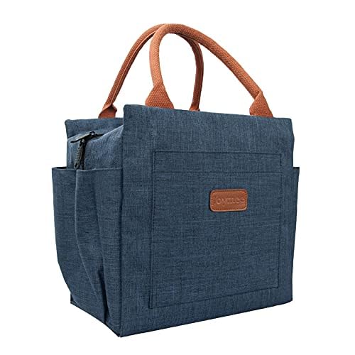 Joymee Lunch Bag Women Insulated Lunch Box Reusable - Navy Blue