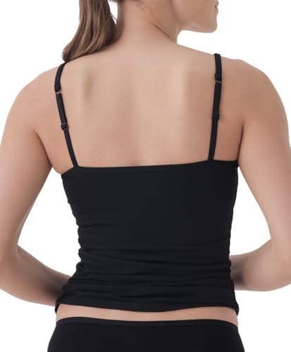Image of Pact Womens Cotton Camisole Tank Top with Built-in Shelf Bra
