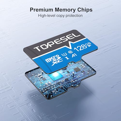 Image of TOPESEL 128GB Micro SD Card 2 Pack microSDXC UHS-I Flash Memory Card
