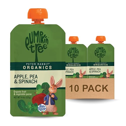 Product Image of the Pumpkin Tree Peter Rabbit Organics, Pea, Spinach and Apple Puree, 4.4-Ounce...