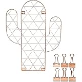 Juvale Rose Gold Cactus Wire Grid Photo Holder, Picture Display (13 x 17 Inches)