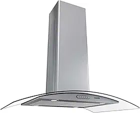 Coifa Ilha 90cm Vidro Curvo Nardelli Inox