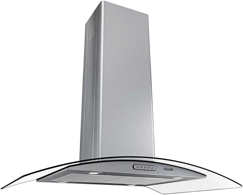 Coifa Ilha 90cm Vidro Curvo Nardelli Inox