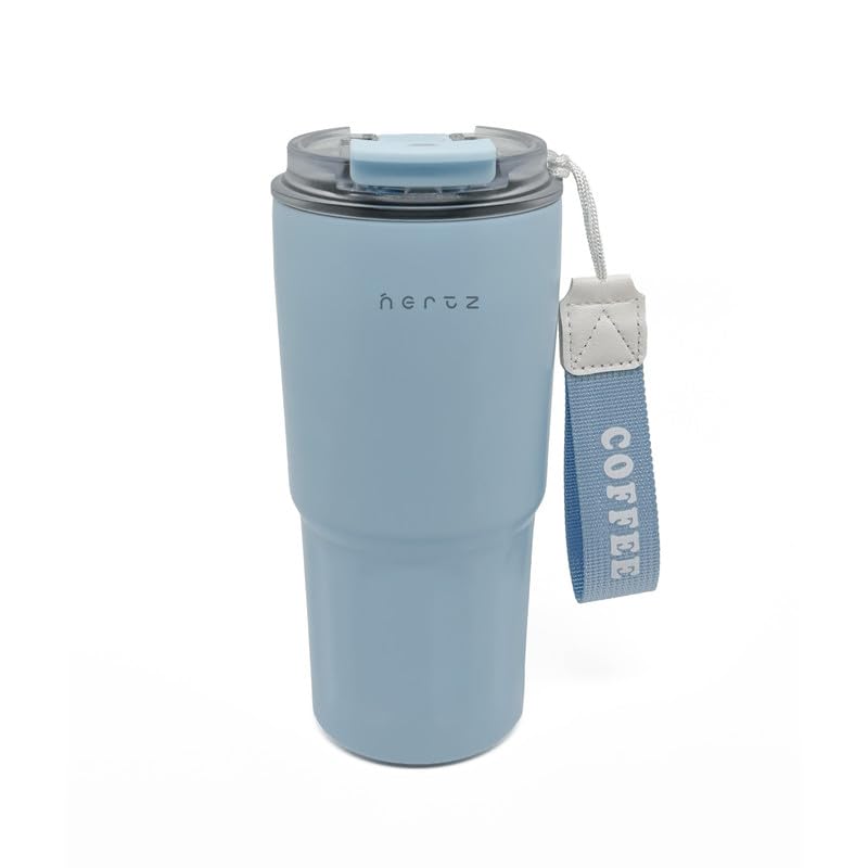 Image of NERTZ Drift Tumbler 600ml Stainless Steel Insulated | Double Wall Vacuum Bottle with Straw Lid & Wide Mouth Lid | Hot & Cold Bottle Leak Proof, BPA Free for Gym, Travel, Office