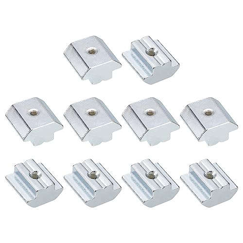 uxcell t Nuts, 24pcs - Galvanized Carbon Steel t Slot Bolts, 4545 Series M4 Hammer Head Fastener, Sliding t Nuts for Aluminum Extrusion Profile (Silver)