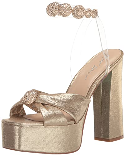 Betsey Johnson Women's Mason Heeled Sandal, Gold, 10 #TOP11