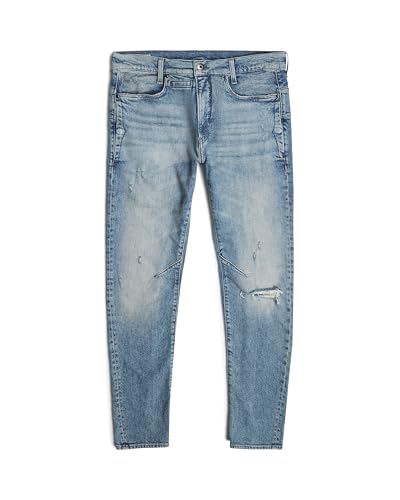 G-STAR Men's D-Staq 3D Slim Jeans, Multicolor (Vintage Antalya Blue Destroyed D05385-e106-h541), 30W x 30L4