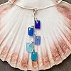 EcoSeaCo Avalon Pendant in Blues on a 16" Sterling Silver Snake Chain, Handmade Cultured Sea Glass Necklace #4