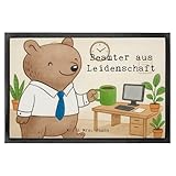 Mr. & Mrs. Panda fußmatte Beamter Leidenschaft Design 40 x 60 cm - Geschenk, Eingangsteppich, Schmutzmatte, Öffentlicher Dienst, Fußabtreter, abstreifer, Studium, Amt, Fußmatten