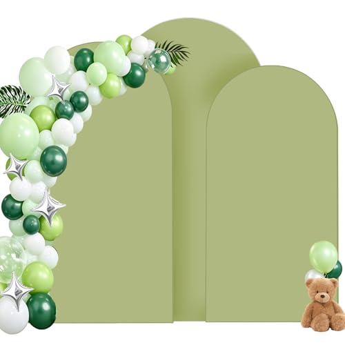 Housse arche mariage ronde verte extensible pour habiller instantanément vos décors de banquet