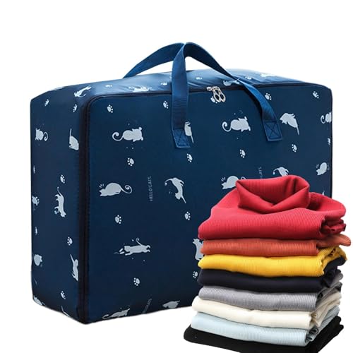 Sacs de rangement pour linge de lit avec fermeture éclair - Récipient d'armoire - Poches à fermeture éclair pliables étanches pour un rangement peu encombrant des vêtements, couvertures, draps et