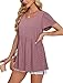 Peplum Tops for Women Womens Summer Tops Babydoll Maternity Shirts Teacher Outfits Spring Fashion Clothing V Neck T Shirts Ruff Sleeve Eyelet Top Dust Pink L