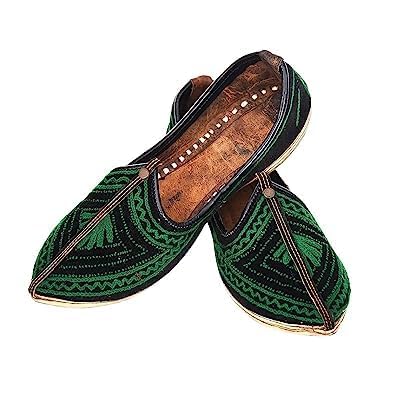 Juttigenics Presnet Mens Punjabi Jutti Handmade Khussa Traditional Mojari Breathable Kolhapuri Jutti Ethnic Shoes Model-JGS- 62 (Green, 8) (B0CGNV1GQG) Amazon Price History, Amazon Price Tracker