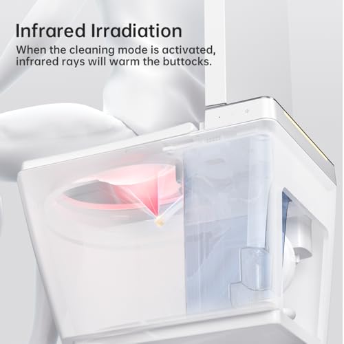 KEIKI Bidet Smart Toilet con tapa de apertura/cierre automática, altura cómoda, bidet integrado con agua tibia instantánea y secador, escudo de espuma, descarga automática, luz nocturna, control remoto y pedal miniatura 3