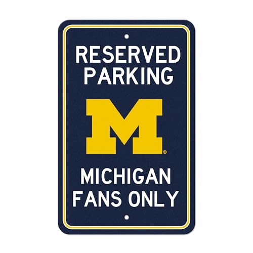 FANMATS University of Michigan Team Color Reserved Parking Sign Décor 18in. X 11.5in. Lightweight