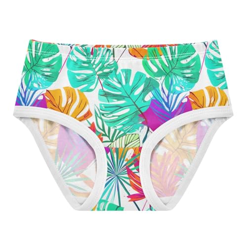 Joisal Girls Underwear Toddler 2t Cotton Girl Panties Cute Fun Briefs Undies Kids Abstract Colorful Tropical Leaves