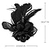 Song Qing Women's Fascinator Feather Flower Hair Clip Pin Brooch Corsage Bridal Hairband Derby Hat Cocktail Party Wedding (Black1)