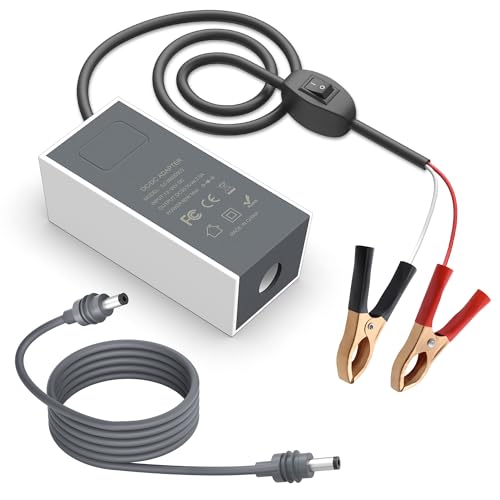 Starlink Mini 12V Battery Adapter 12V-24V to 30V 2A Step Up Booster Converter, Waterproof Starlink Mini 12V DC Power Supply Adapter with Alligator Clips for Truck, RV, Boat, Camping