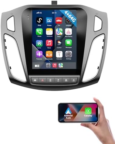 ESSGOO Android 15 4+64G Wireless CarPlay Androidd Auto Car Stereo Radio For Ford Focus Mk3 2012-2018,Bluetooth Radio mit 9.7 Inch Touchscreen FM RDS GPS WiFi Navi