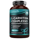Nutravita L Carnitina - 150 Capsule vegane - Capsule ad alta resistenza con riboflavina aggiunta, biotina, cromo, vitamina D, B3 e B6 - Macronutrienti utili per il metabolismo energetico