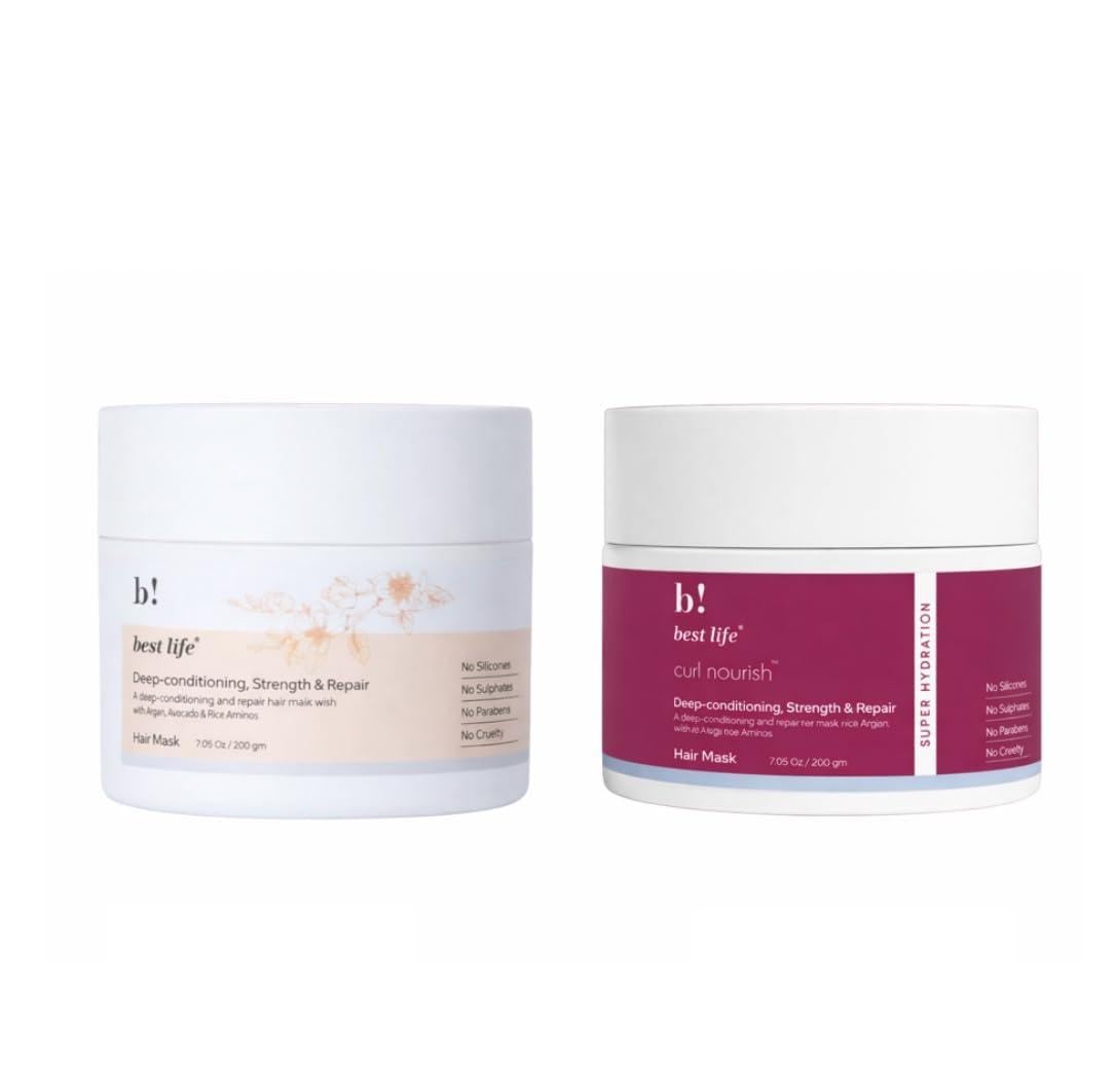 Best Life Deep-Conditioning, Strength, and Repair Hair Mask with Argan Oil, Shea Butter & 9 more botanicals for achieving stronger, healthier, and more radiant hair(200ml)