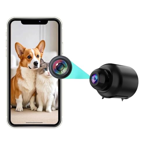 Mini Caméra de Surveillance WiFi HD 1080P,Caméra Espion Cachée avec Vision Nocturne, Détection de Mouvement et Accès à Distance,Enregistrement Continu,Caméra de micro Sécurité Intérieure/Extérieur