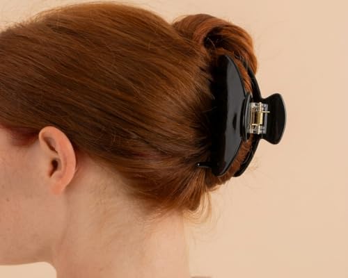 3 Pinzas para cabello de acetato 4 pulg negro blanco café miniatura 3