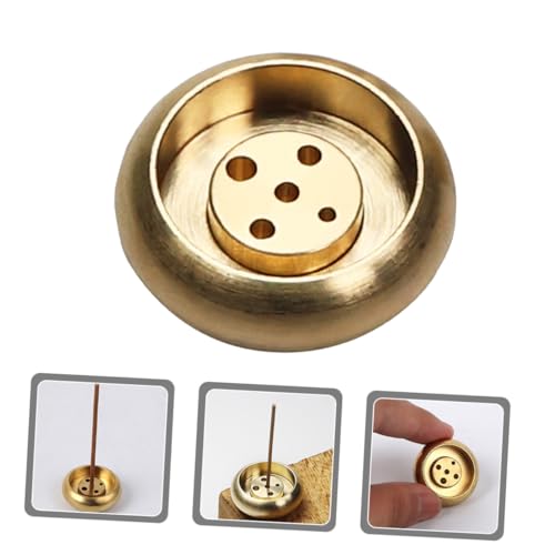 DECORNIJIA 真鍮製鼓型線香立て 家用禅意香炉 線香ホルダー インテリア装飾 瞑想向け芳香炉 デスクトップオーナメント