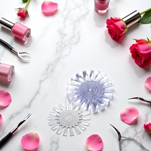 Nail Art Tips Practice Display Wheels – 10 Pcs Transparent