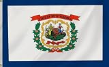 Nacilerto West Virginia State Flag 4x6FT,Vivid Colors,Double Stitched,Sturdy 100D Polyester,West Virginia WV Flags with 2 Brass Grommets for Indoor Outdoor. (WV, 4x6)