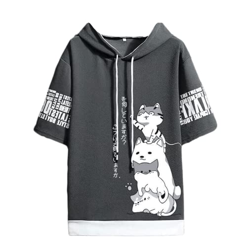 Camiseta de manga corta con capucha para hombre y mujer, diseño de anime Kawaii,...