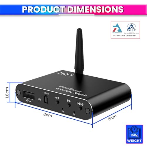 Image of amiciSound Bluetooth 5.4 Receiver Transmitter with Mic and Remote Control, aptX-Adaptive aptX-LL Wireless Audio Adapter for TV, Airplane, Home Stereo, Car with 3.5mm Aux Jack, Dual Connection