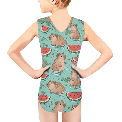 Image of INSTANTARTS Gymnastics Leotards Girl Dinosaur Dancewear Activewear Quick Dry
