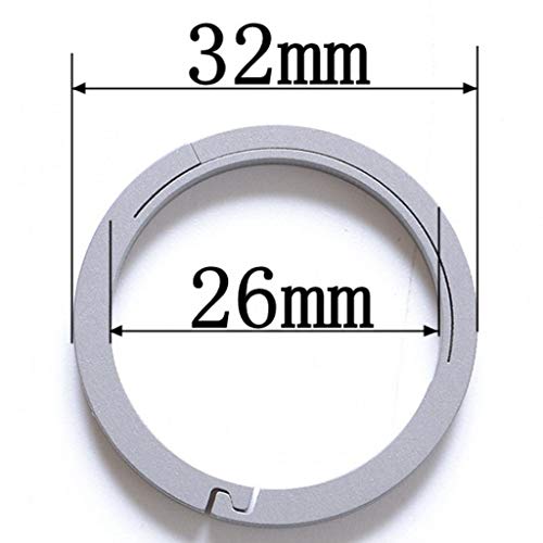 F Fityle 3pcs Anel De Titânio Fivela Chaveiro Mosquetão Rodada Snap - 32mm