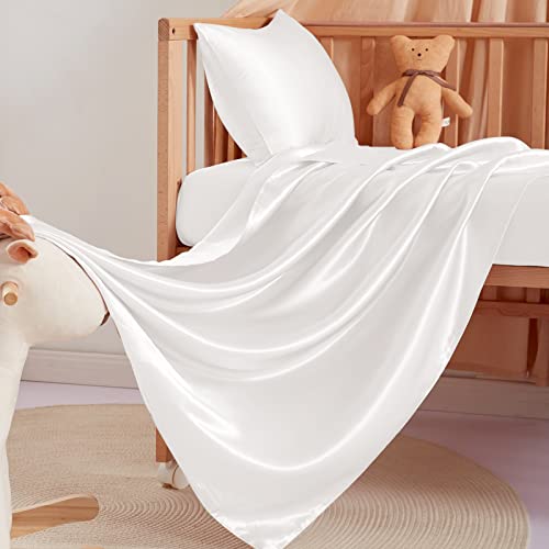 THXSILK Pure Silk Duvet Cover, Organic Crib Bedding-Ultra Soft, Smooth, 100% Top Grade Mulberry Silk (White, 35