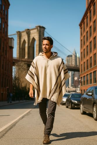 Gamboa Alpaca Wool Poncho for Men Hippie Mexican Cowboy and Western Panchos para Hombre2