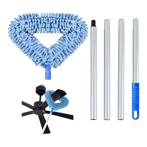 Extendable Ceiling Fan with Soft Brush and Adjustable Rod for High Reach Multipurpose Tool