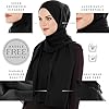 Ayisah Hijab En Mousseline Pour Femme - Hijab Femme Musulmane Voile Noir - Écharpe Légère Pour Dames - Foulards Islamiques Modernes En Mousseline Pour Dames - Châle Pour Robe De Prière (Noir) #1