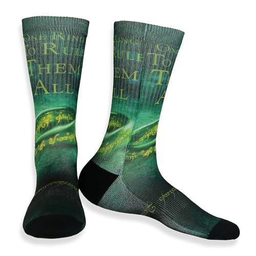 Bioworld Lord of The Rings Rule Them All Mens Sublimated Mid Calf Crew Socks 1 Pair