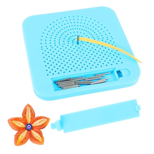 Butyeak Quilling Strick Brett, Quilling Brett mit Stift, Quilling-Werkzeug, Quilling Tool, mit Edelstahl Pins Storage Draw, 20 Nadeln für Quilling Papierstreifen DIY 3D Quilling Kunstwerke (Blau)