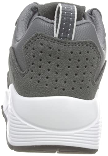 Skechers Skechers Boy's 403677l Char Sneaker, Charcoal Suede Synthetic Gray Trim, 9.5