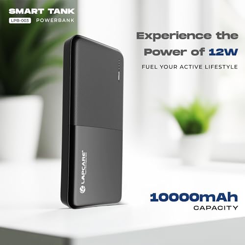 LAPCARE Smart Tank 10000Mah Fast Charging Power Bank | Dual USB Port | Led Indicator | Light Weight | Multi Protocol Support | Multi Circuit Protection | Compact & Slim Design | Made in India preview 2