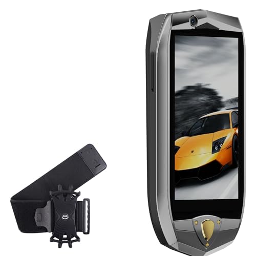 BoxWave Holster Compatible with Oukitel K16 - ActiveStretch Sport Armband, Adjustable Armband for Workout and Running - Jet Black