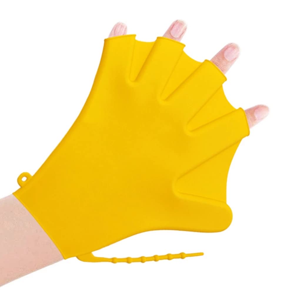 YXSH 1 paire de gants de natation palmés résistants à l'eau en silicone pour la natation, la plongée, l'entraînement - Rose